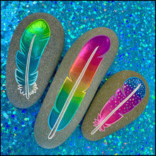 Metallic Feather Rocks