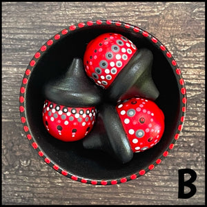 Decorative Bowl with Painted Acorns