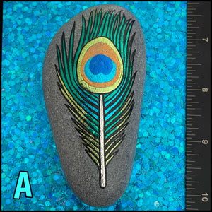 Metallic Feather Rocks