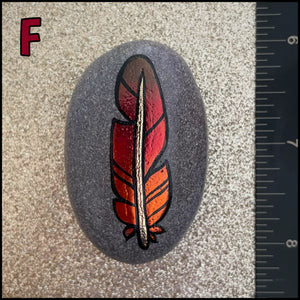 Metallic Feather Rocks