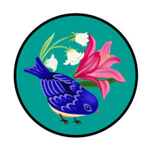Blue Bird Circle Sticker (3")