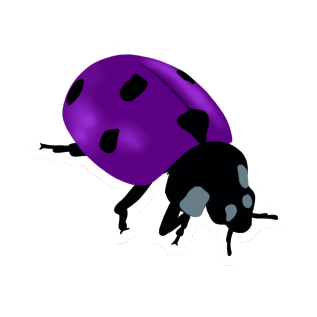 Purple Ladybug Die Cut Sticker (3