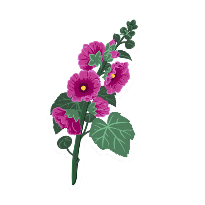 Plum Hollyhock Die Cut Sticker (5