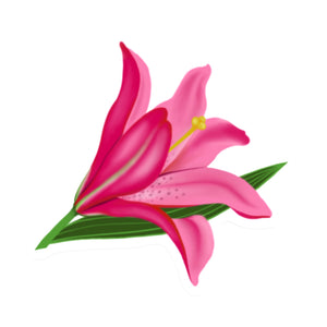 Pink Lily Die Cut Sticker (3")