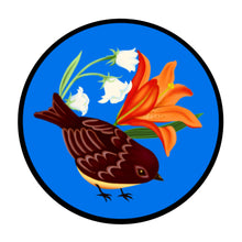 Brown Bird Circle Sticker (3”)