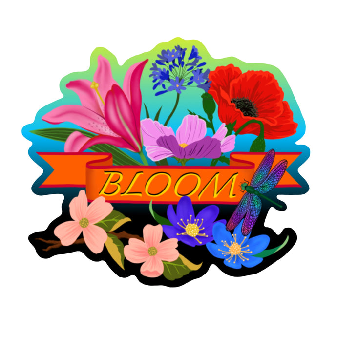 BLOOM Die Cut Sticker (Orange Banner, 5