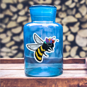 Bee with Flower Crown Die Cut Sticker (3")