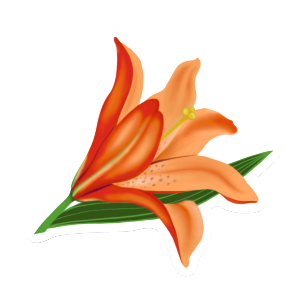 Orange Lily Die Cut Sticker (3