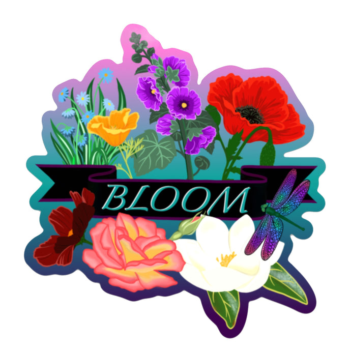 BLOOM Die Cut Sticker (Black Banner, 5