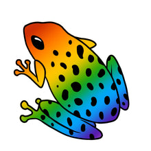 Frog Die Cut Sticker (4", Rainbow)
