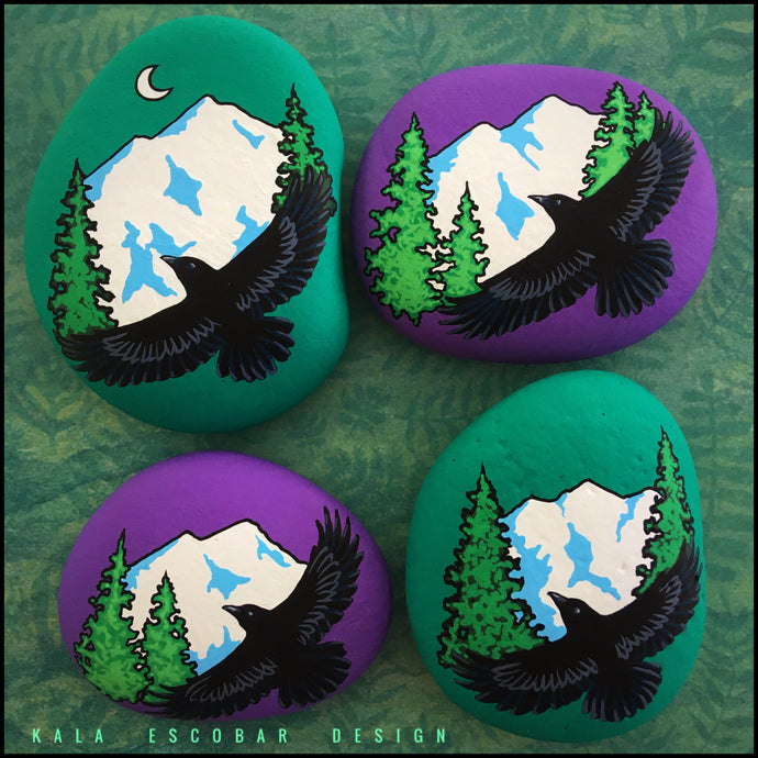 Crow in Flight Rocks