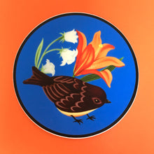 Brown Bird Circle Sticker (3”)