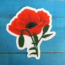 Red Poppy Die Cut Sticker (4")