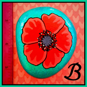 Red and Teal Poppy Rocks