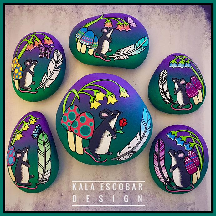Whimsical Mouse Rocks