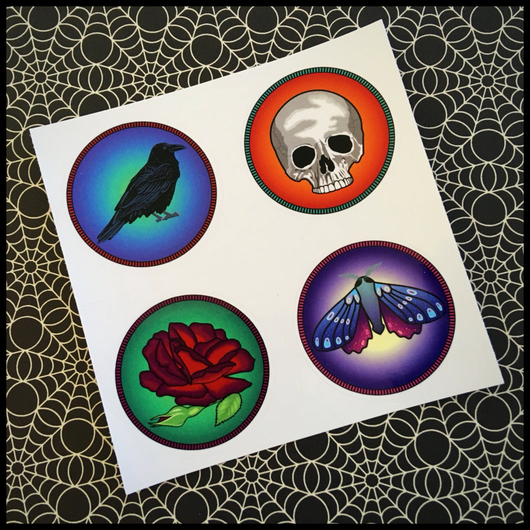 Dark Imagination Circle Stickers (1.5