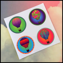 Hot Air Balloon Circle Stickers (1.5")