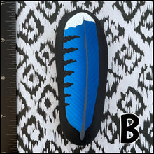 Sculpted Blue Jay Feather Rocks
