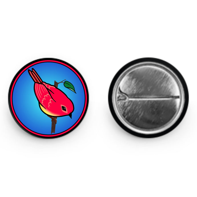 Red Bird of Happiness Button (1