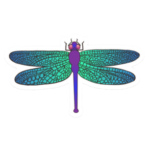 Blue Dragonfly Die Cut Sticker (3")