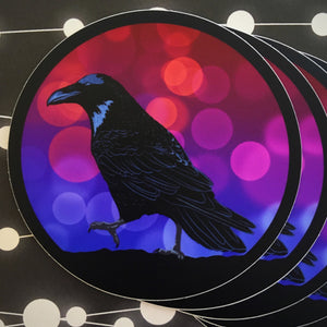Bokeh Raven Sticker (3")