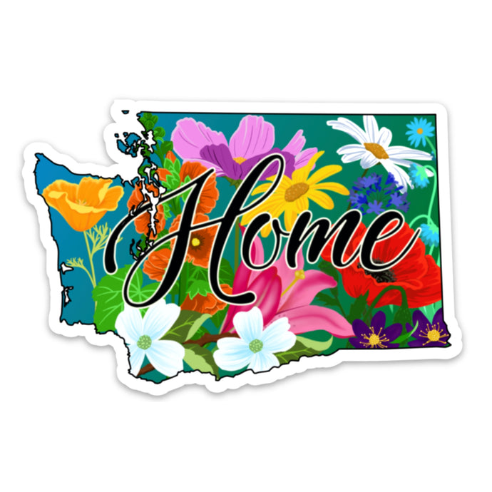 Floral Washington State Magnet (4