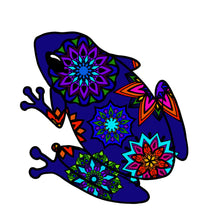 Frog Die Cut Sticker (4" Blue Mandala)