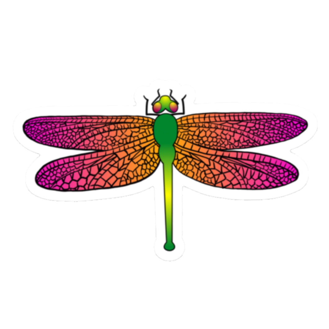 Pink Dragonfly Die Cut Sticker (3